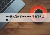 seo优化怎么学seo（seo专业怎么优化）