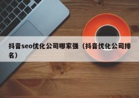 抖音seo优化公司哪家强（抖音优化公司排名）