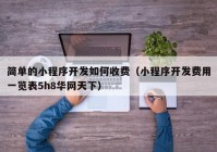 简单的小程序开发如何收费（小程序开发费用一览表5h8华网天下）