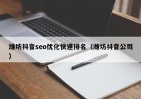 潍坊抖音seo优化快速排名（潍坊抖音公司）