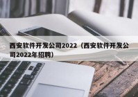 西安软件开发公司2022（西安软件开发公司2022年招聘）