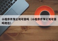 小程序开发公司可靠吗（小程序开发公司可靠吗现在）